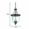 Homeroots 25.38 x 14.25 x 14.25 in. Belle 3-Light Matte black Hanging Light 398030